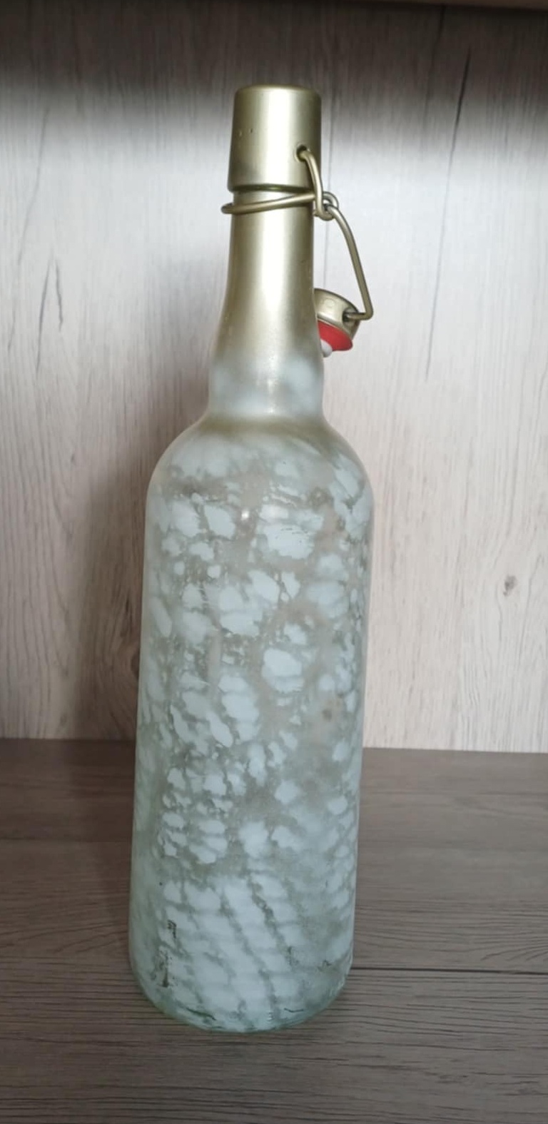 bouteille led or et neige